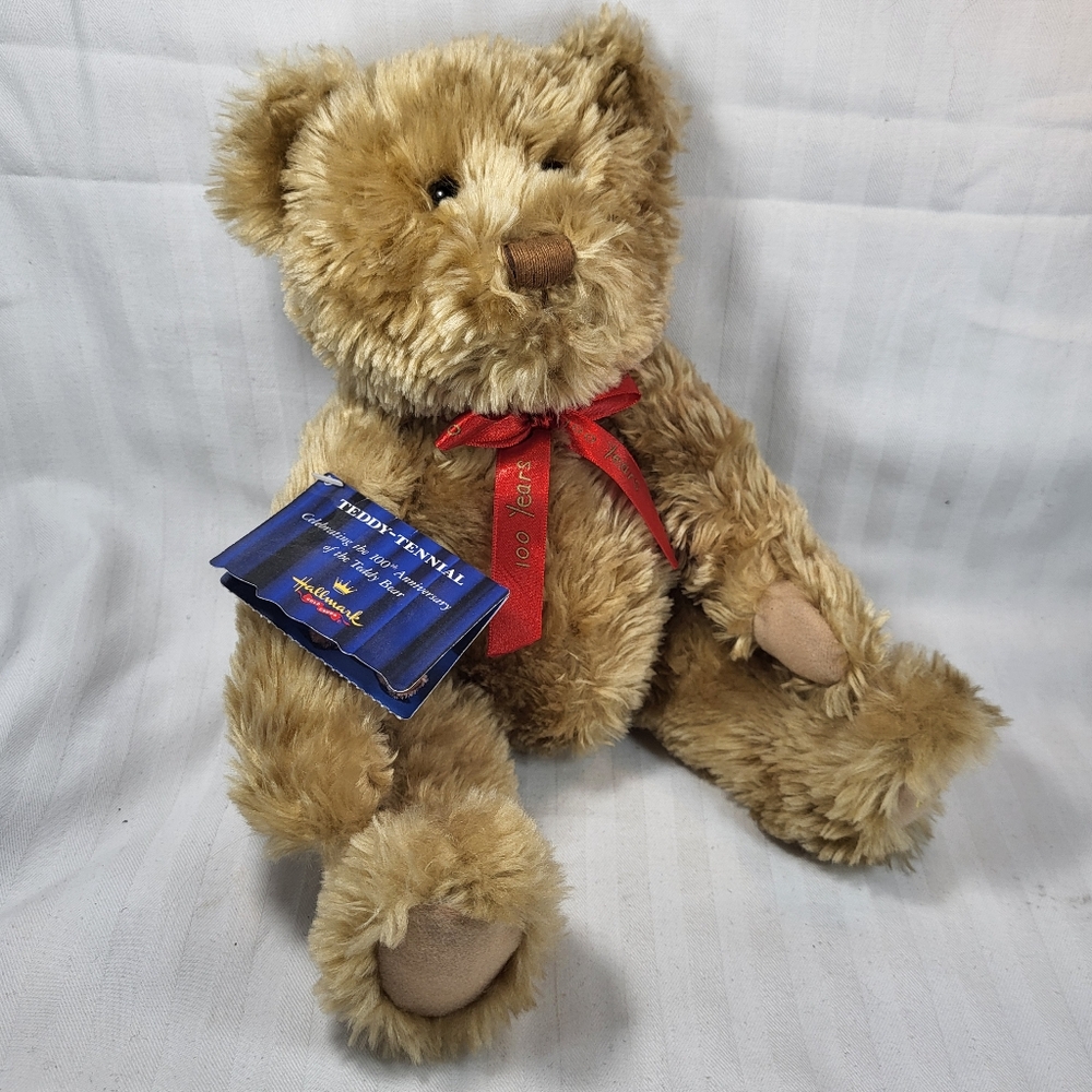 Hallmark Teddy Tennial Bear 100th Anniversary Jointed 14” Stuffed Plush NOS NWT - Picture 16 of 16